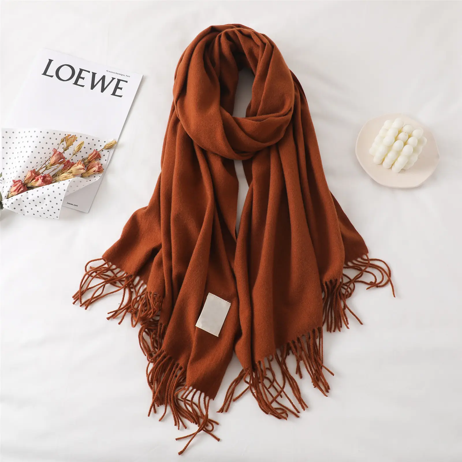2024 New Student Warm Grey Korean Style Shawl - Image 10