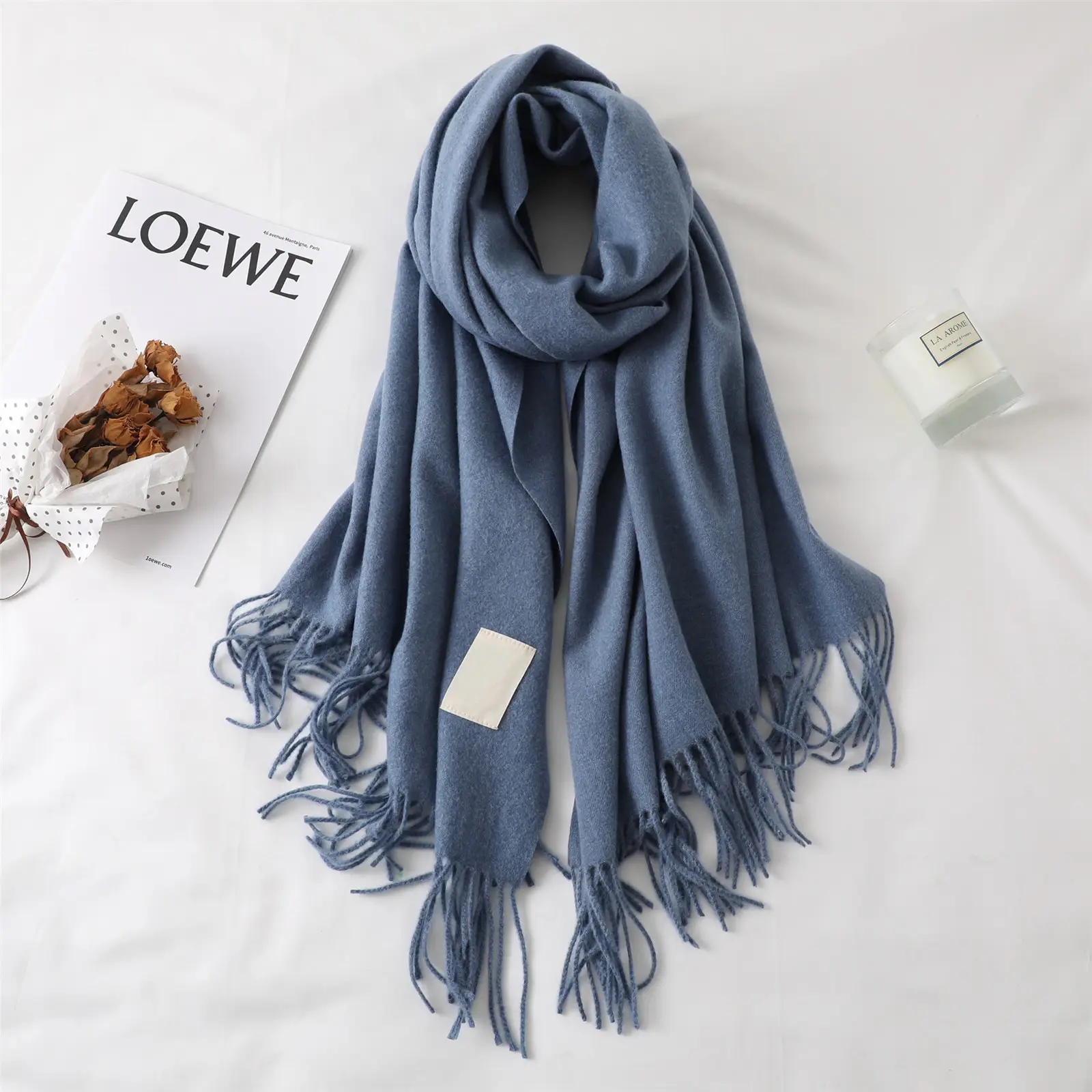 2024 New Student Warm Grey Korean Style Shawl - Image 14