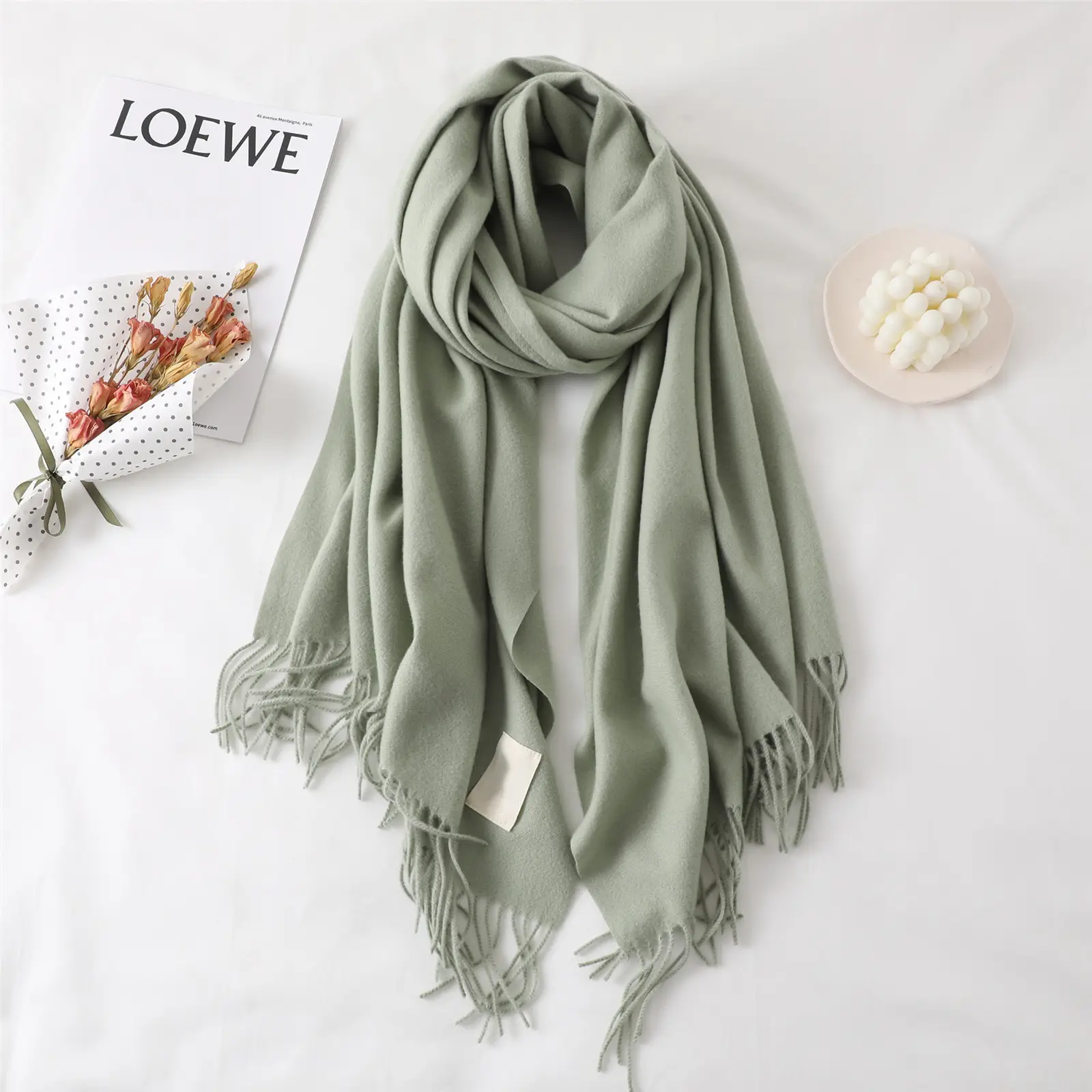 2024 New Student Warm Grey Korean Style Shawl - Image 17