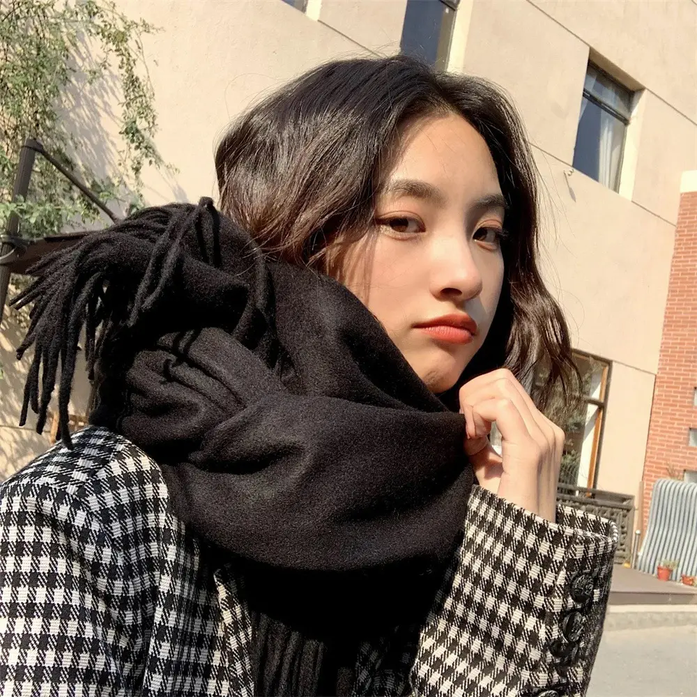 2024 New Student Warm Grey Korean Style Shawl - Image 18