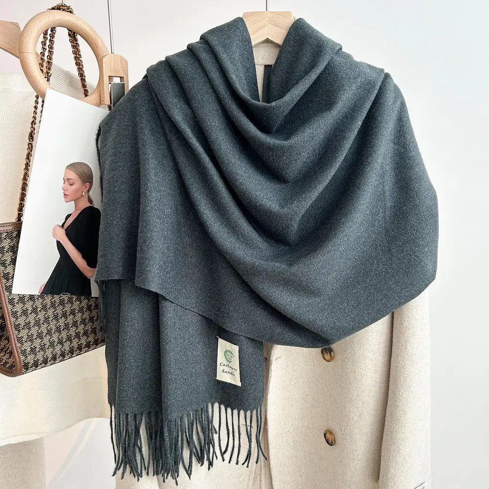 2024 New Student Warm Grey Korean Style Shawl - Image 24
