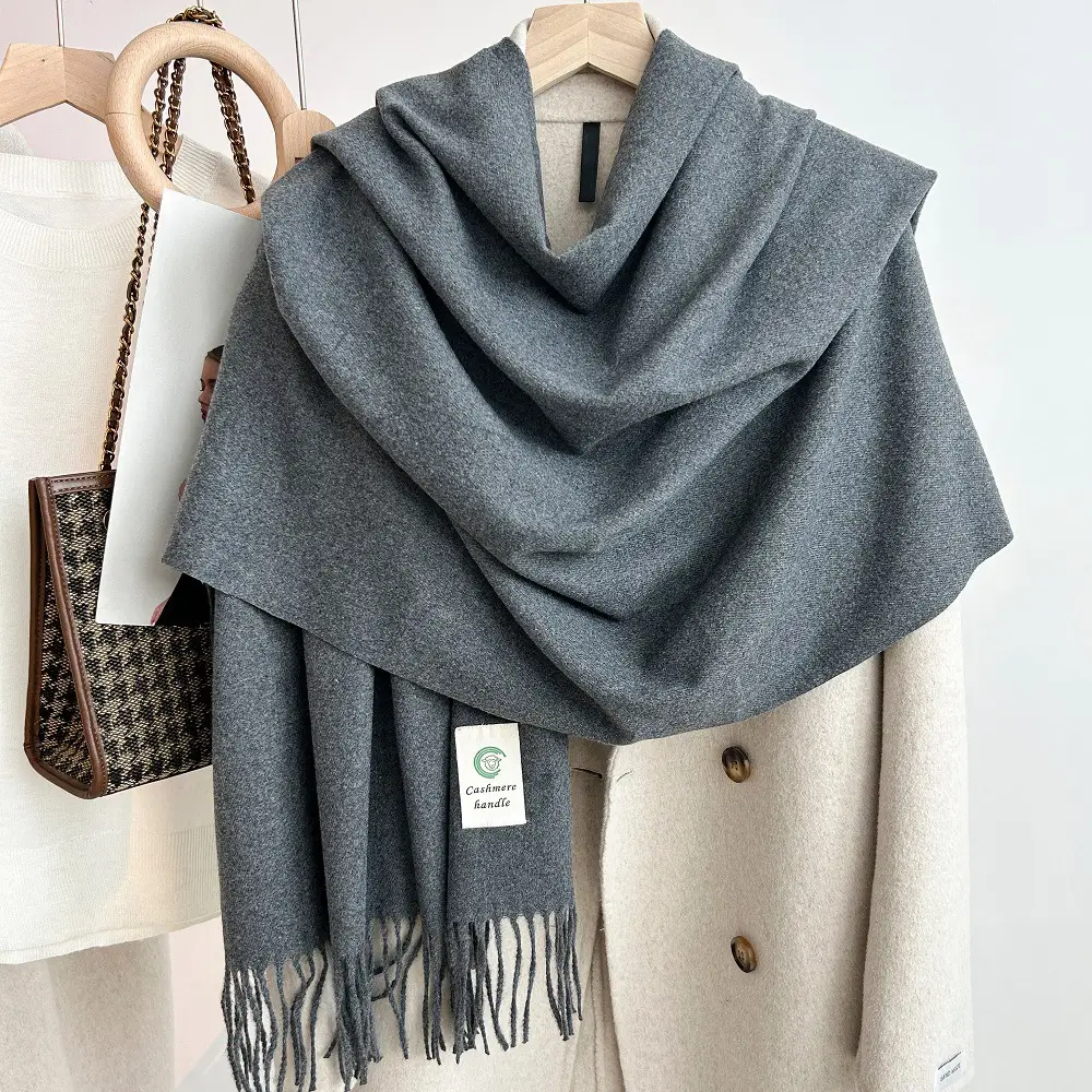 2024 New Student Warm Grey Korean Style Shawl - Image 25