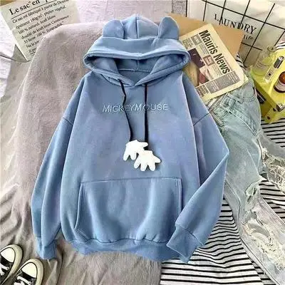 Women Fleece Hooded Jacket Rabbit Ears Multi Color - Image 5