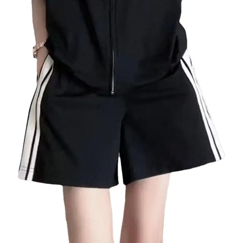 Women 2-Piece Black Striped Sports Suit Summer - Image 5