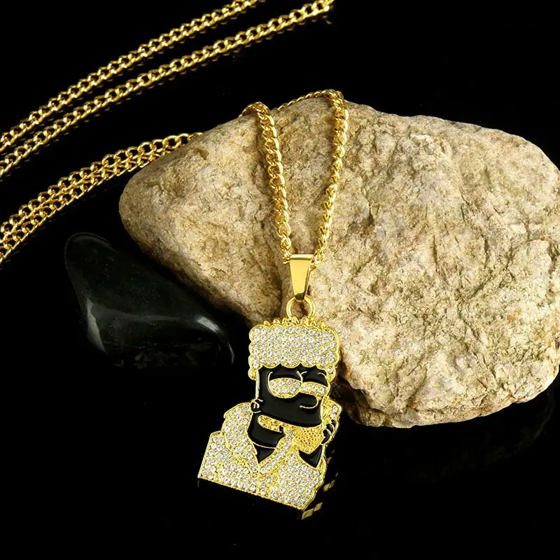 European American Hip Hop Necklace Sunglasses Rap Titanium Diamond Pendant - Image 3