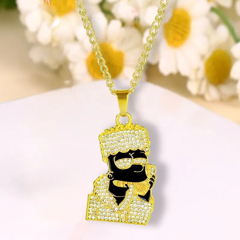 European American Hip Hop Necklace Sunglasses Rap Titanium Diamond Pendant - Image 4