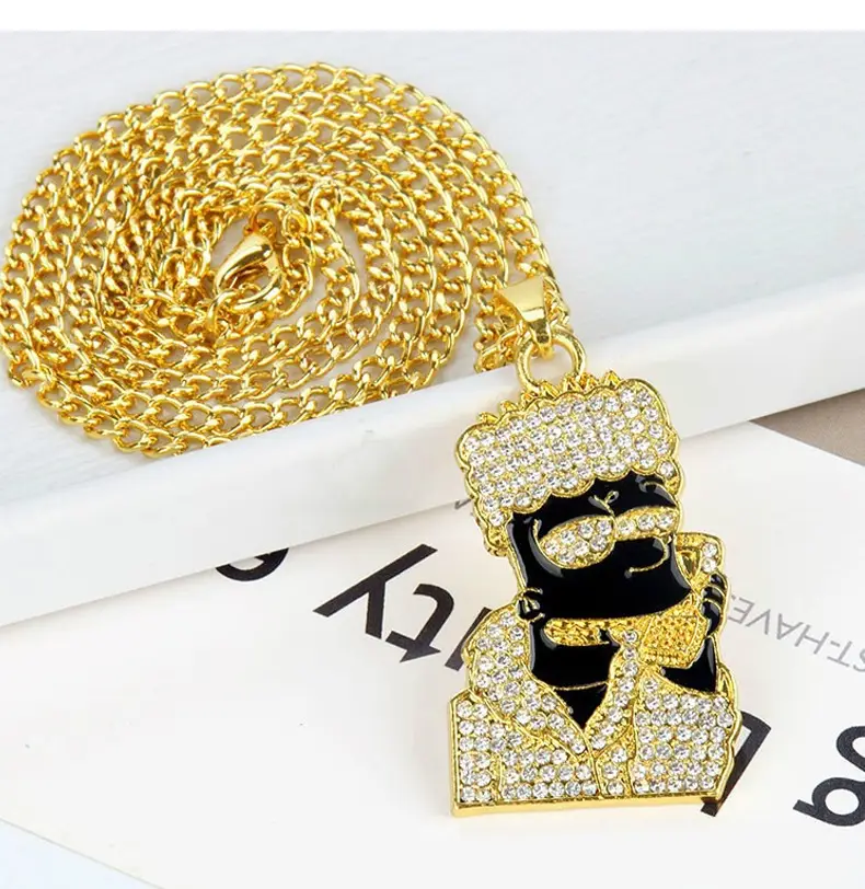 European American Hip Hop Necklace Sunglasses Rap Titanium Diamond Pendant — feature 10