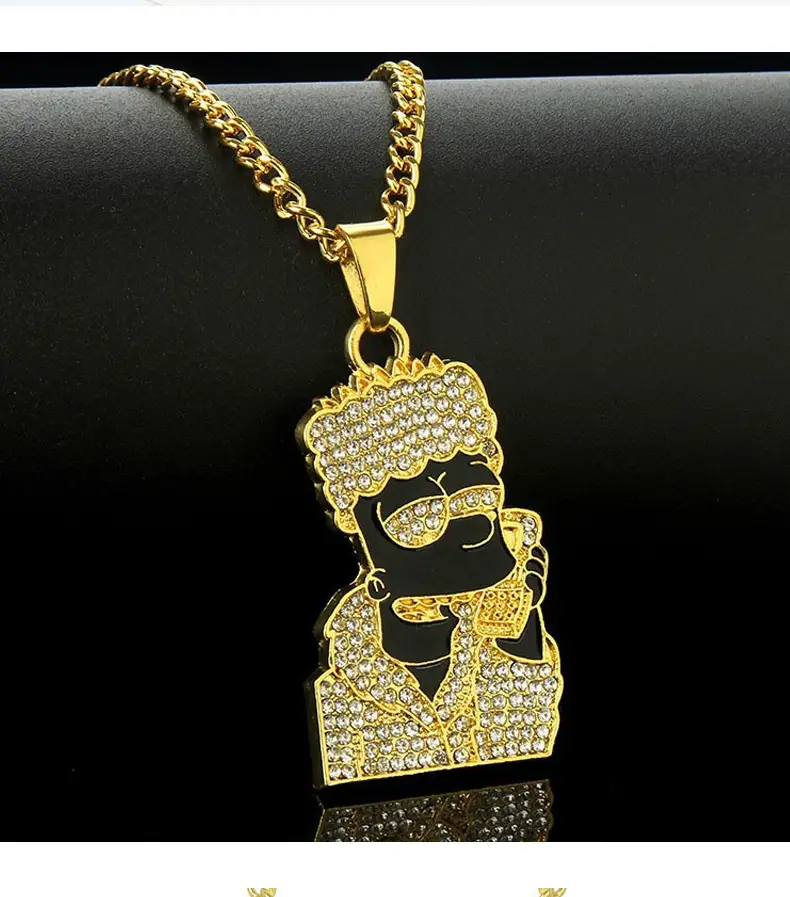 European American Hip Hop Necklace Sunglasses Rap Titanium Diamond Pendant — feature 11