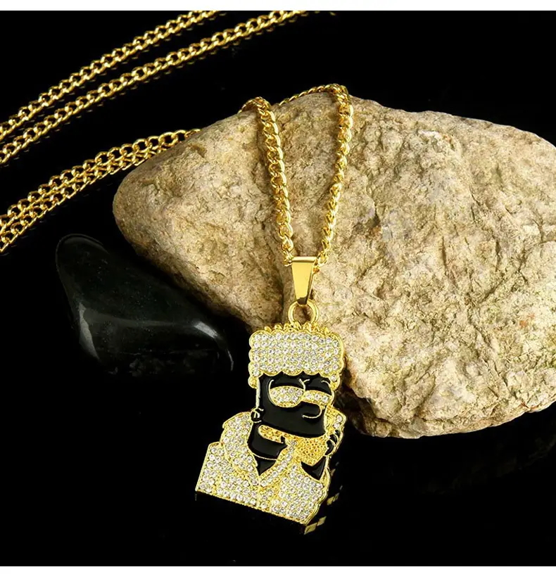 European American Hip Hop Necklace Sunglasses Rap Titanium Diamond Pendant — feature 9