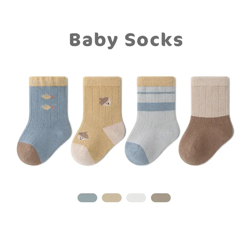 Newborn Socks Seamless Korean Design Blue Grey - Image 6