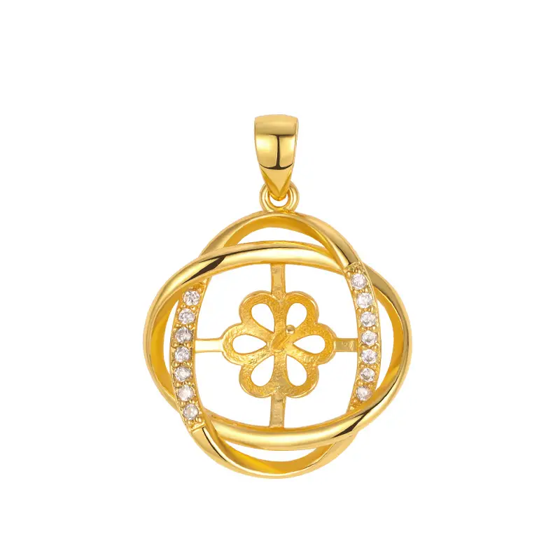 Cross-Border Gold & Silver Flower Pendant for Women - Image 7
