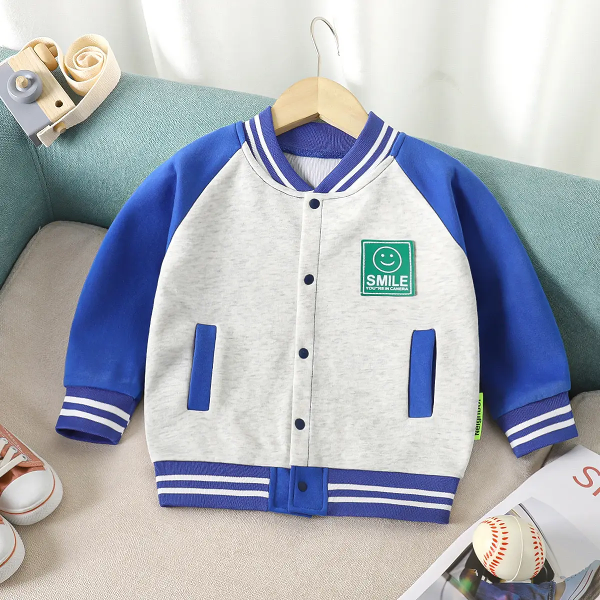 Children's Red White Baseball Jacket 2024 - Image 4