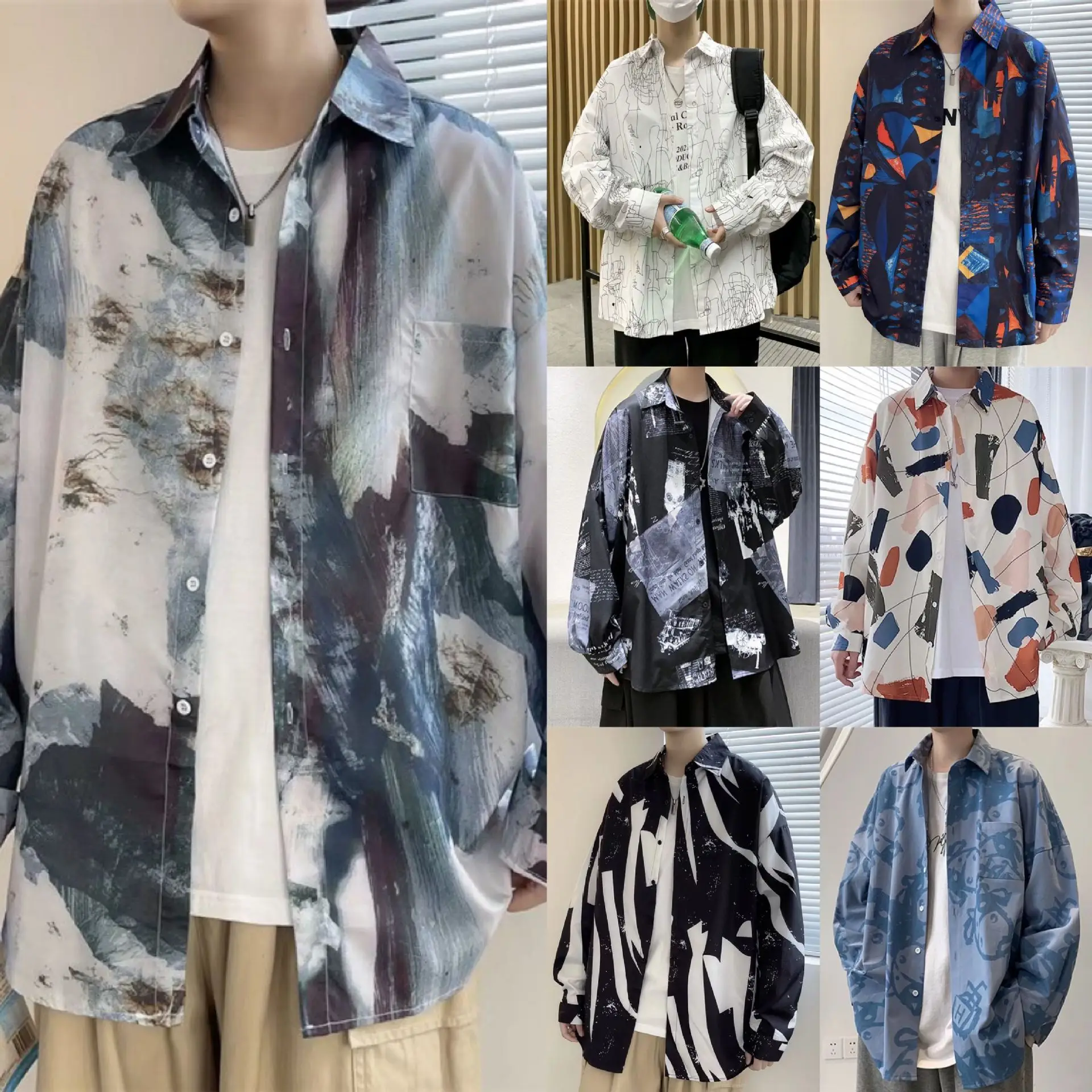 Japanese Tie-Dye Long Sleeve Shirt for Men - Image 13