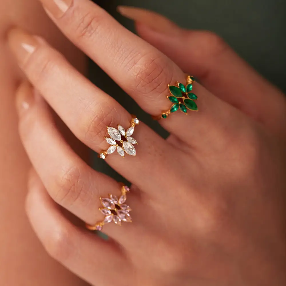 French Style Titanium Steel Ring with Zircon Inlay for Women - Image 6