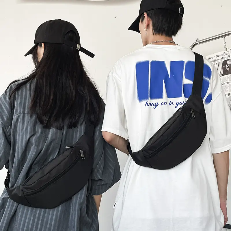 Men's Trendy Blue Star Crossbody Bag White T-Shirt - Image 4
