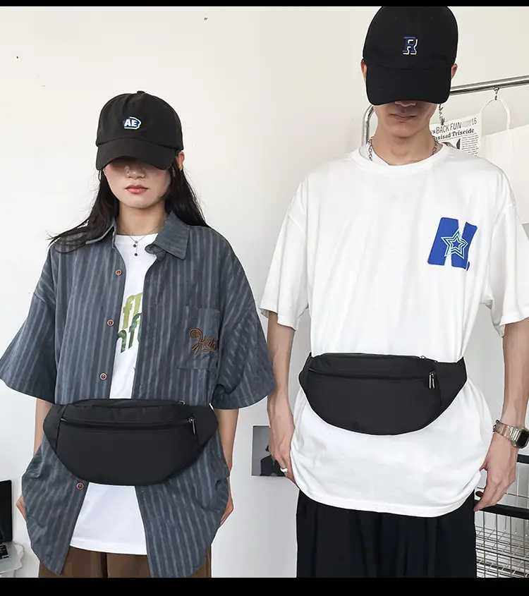 Men's Trendy Blue Star Crossbody Bag White T-Shirt — feature 10