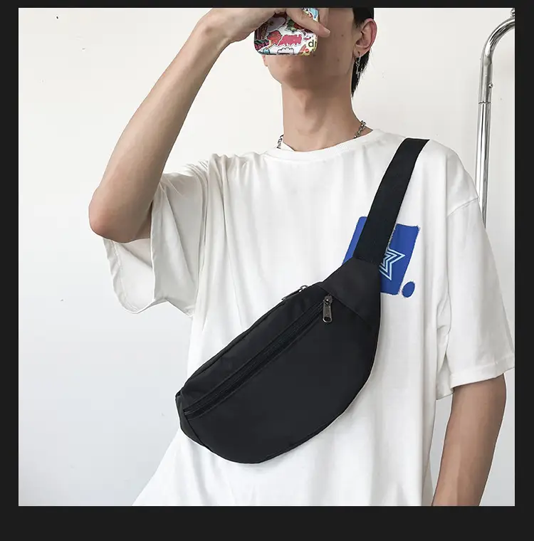Men's Trendy Blue Star Crossbody Bag White T-Shirt — feature 22