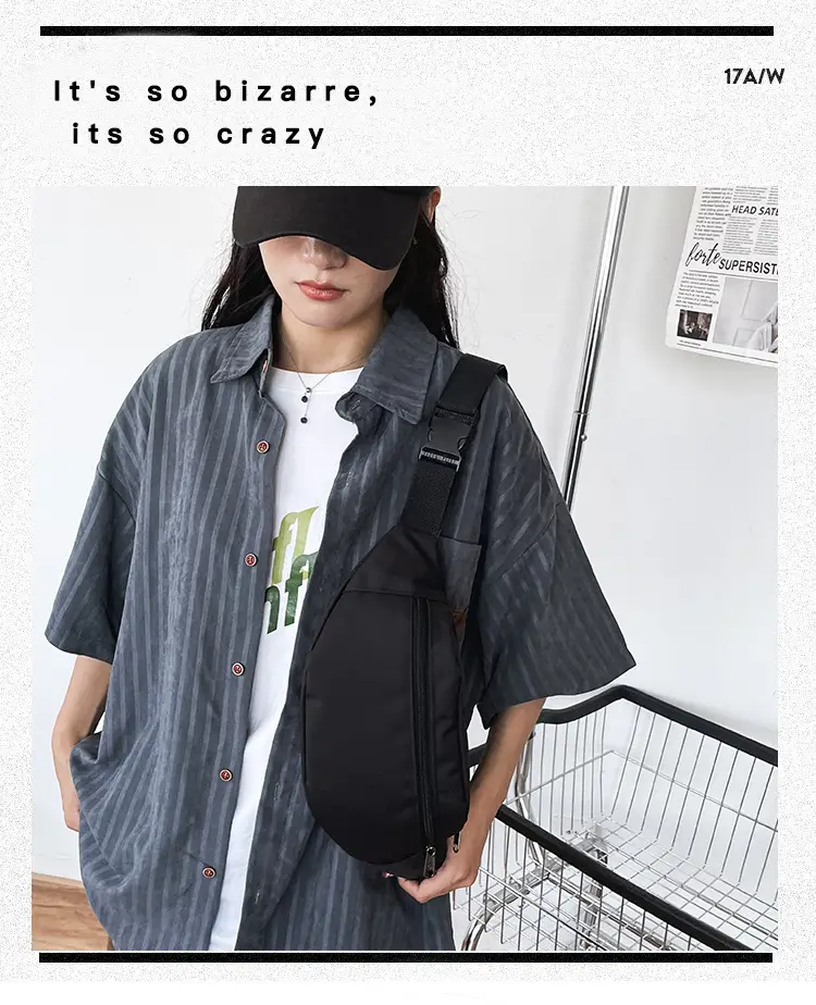Men's Trendy Blue Star Crossbody Bag White T-Shirt — feature 3