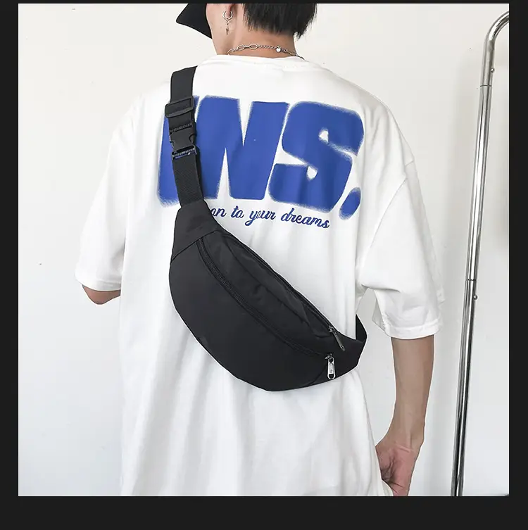 Men's Trendy Blue Star Crossbody Bag White T-Shirt — feature 30