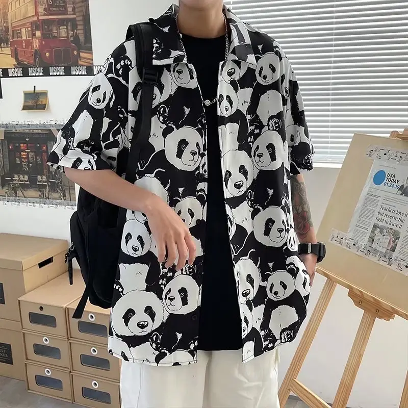 Men's Green Leaf Print Short Sleeve Shirt - Image 7
