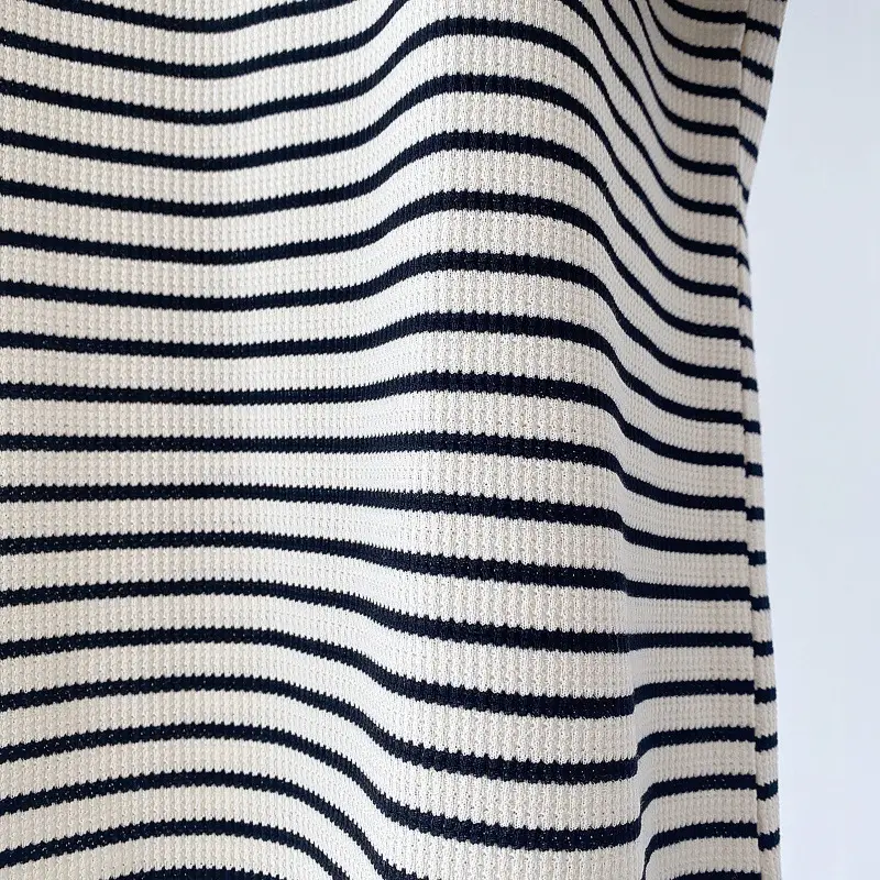 Women Cotton Striped T-Shirt Short Sleeve Round Neck — feature 37