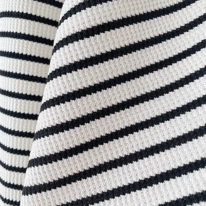 Women Cotton Striped T-Shirt Short Sleeve Round Neck — feature 38