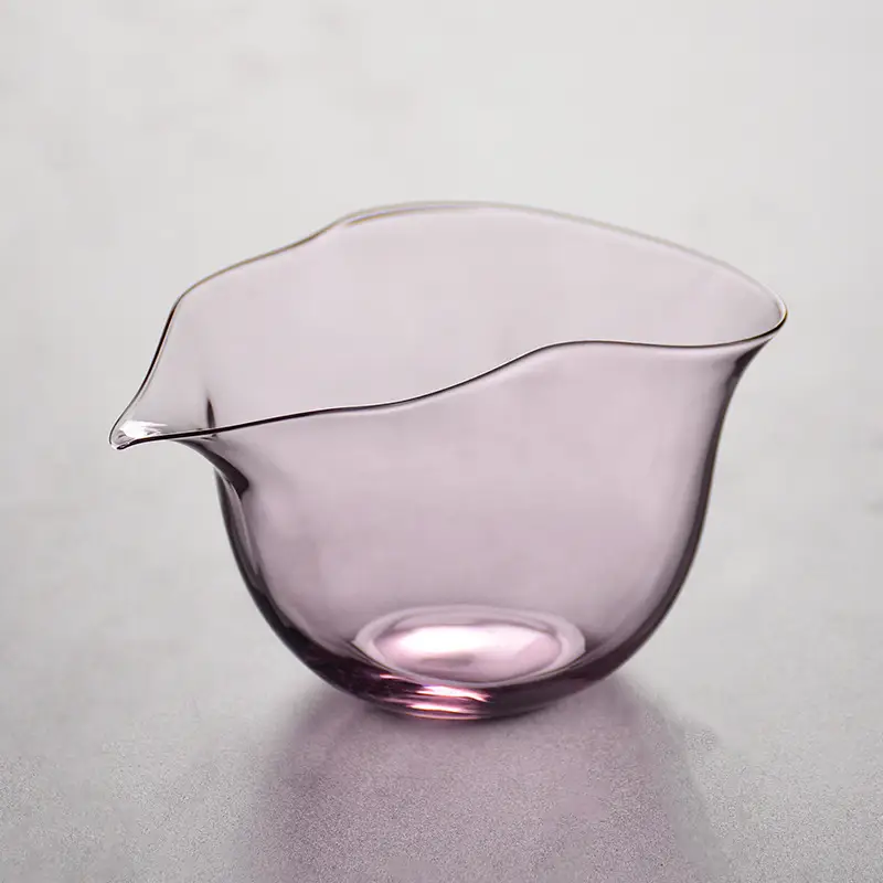 Pink Glass Cup Split Tea Japanese Style Thickened Heat-Resistant - Image 2