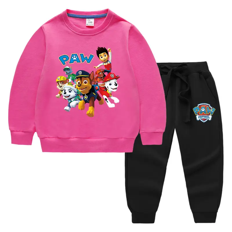 PAW-themed Cotton Kids Sweatshirt & Trouser Set Light Blue - Image 19
