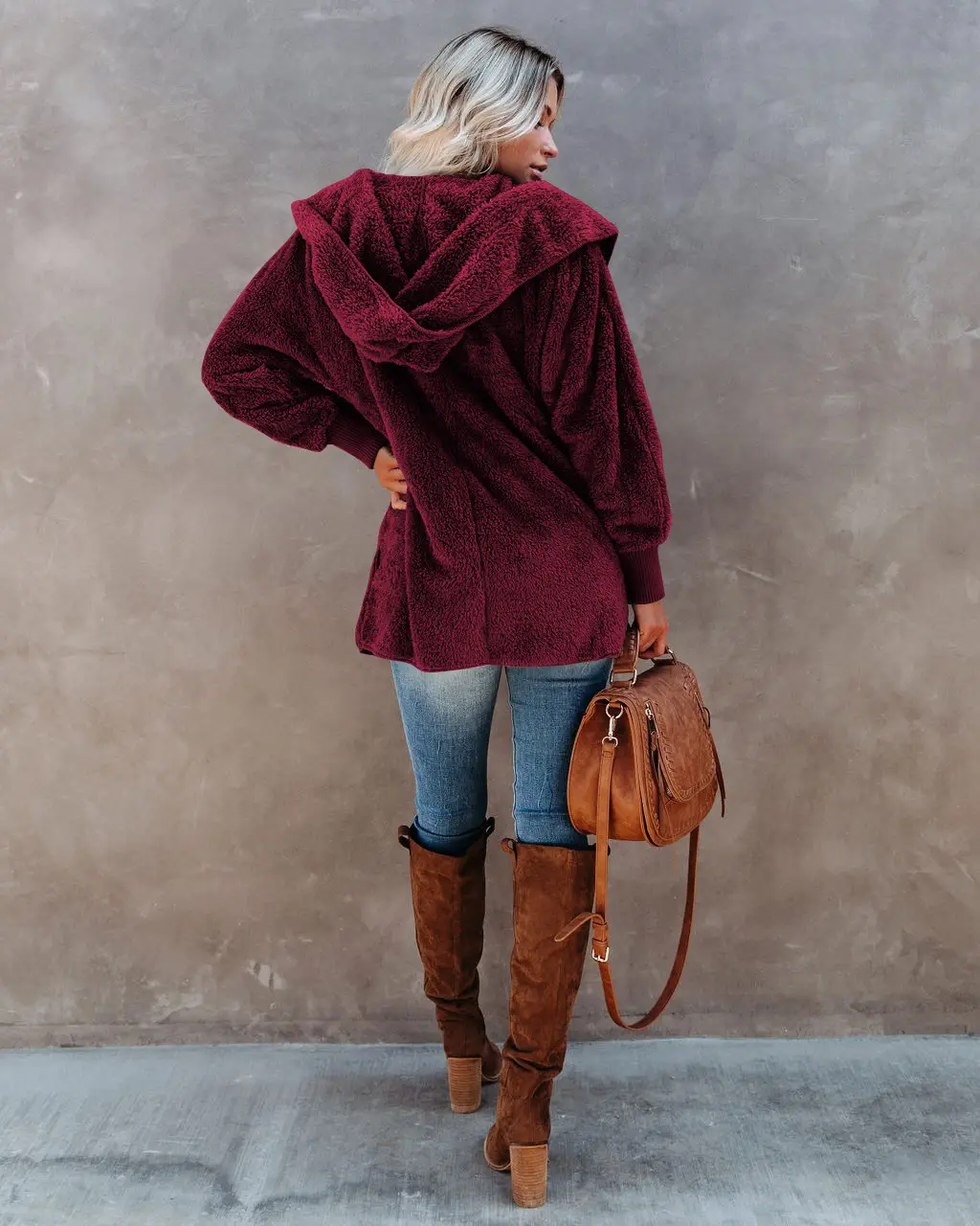 2022 Women's Long Sleeve Hooded Plush Cardigan Jacket — feature 10
