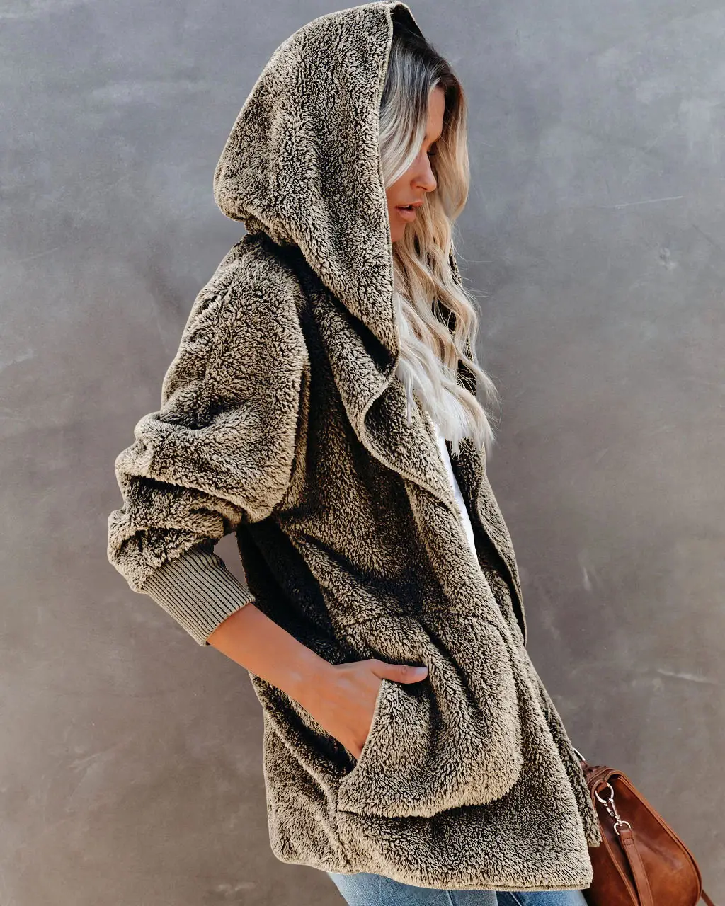 2022 Women's Long Sleeve Hooded Plush Cardigan Jacket — feature 13