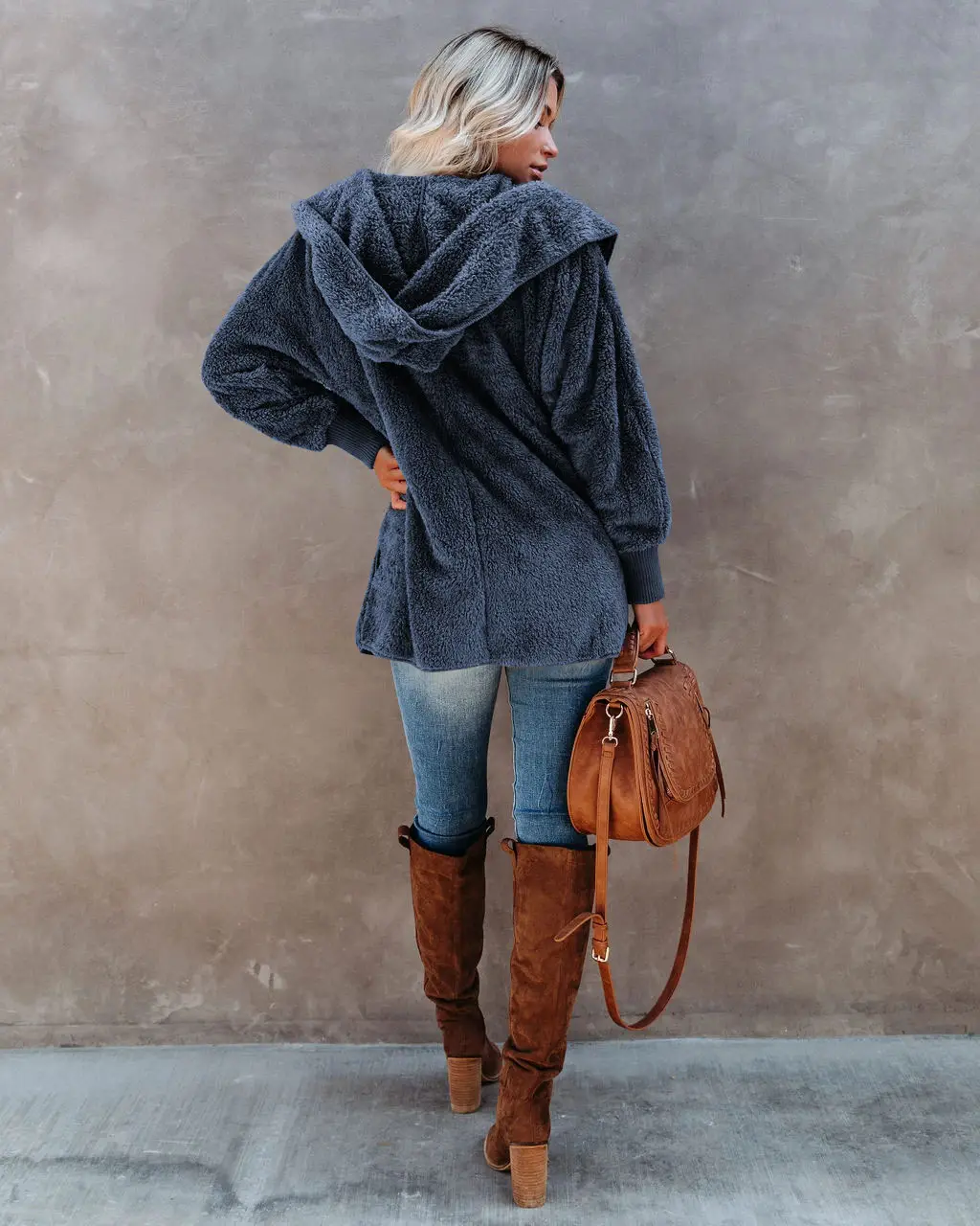 2022 Women's Long Sleeve Hooded Plush Cardigan Jacket — feature 18