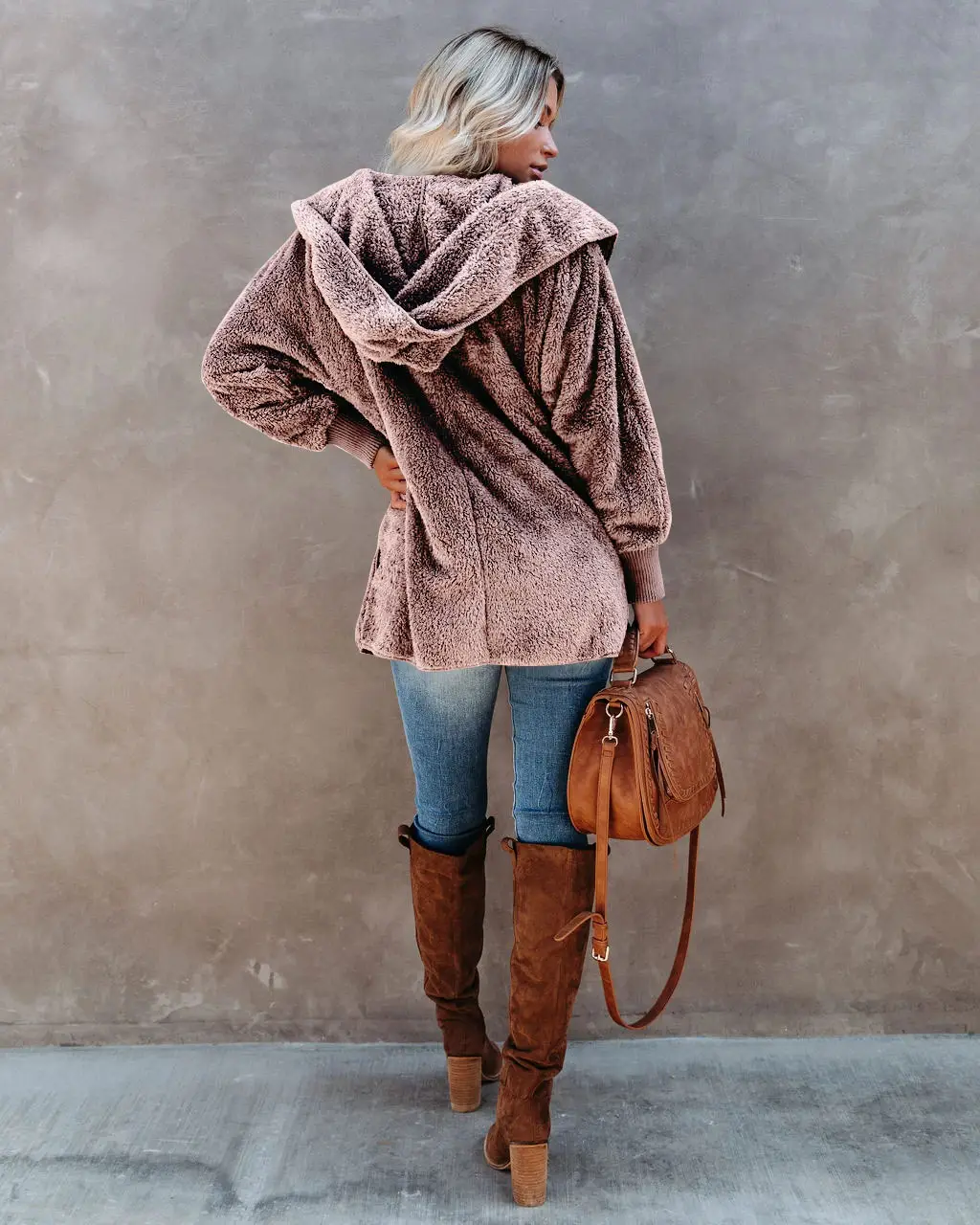2022 Women's Long Sleeve Hooded Plush Cardigan Jacket — feature 26