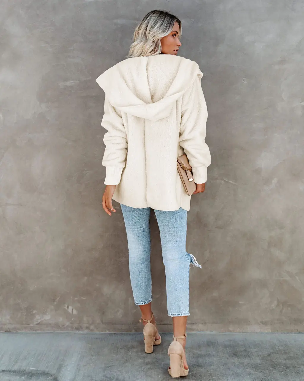 2022 Women's Long Sleeve Hooded Plush Cardigan Jacket — feature 34