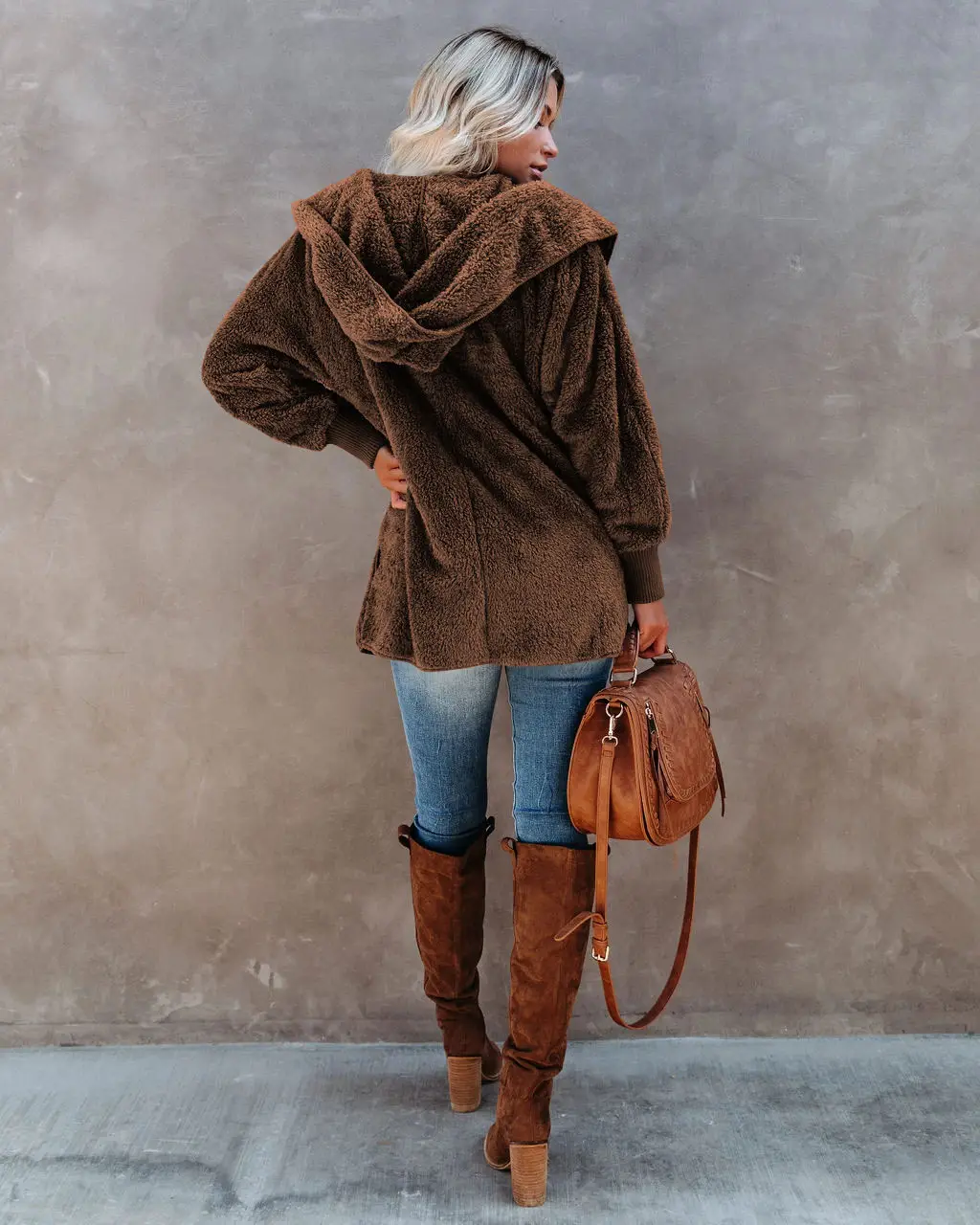 2022 Women's Long Sleeve Hooded Plush Cardigan Jacket — feature 42