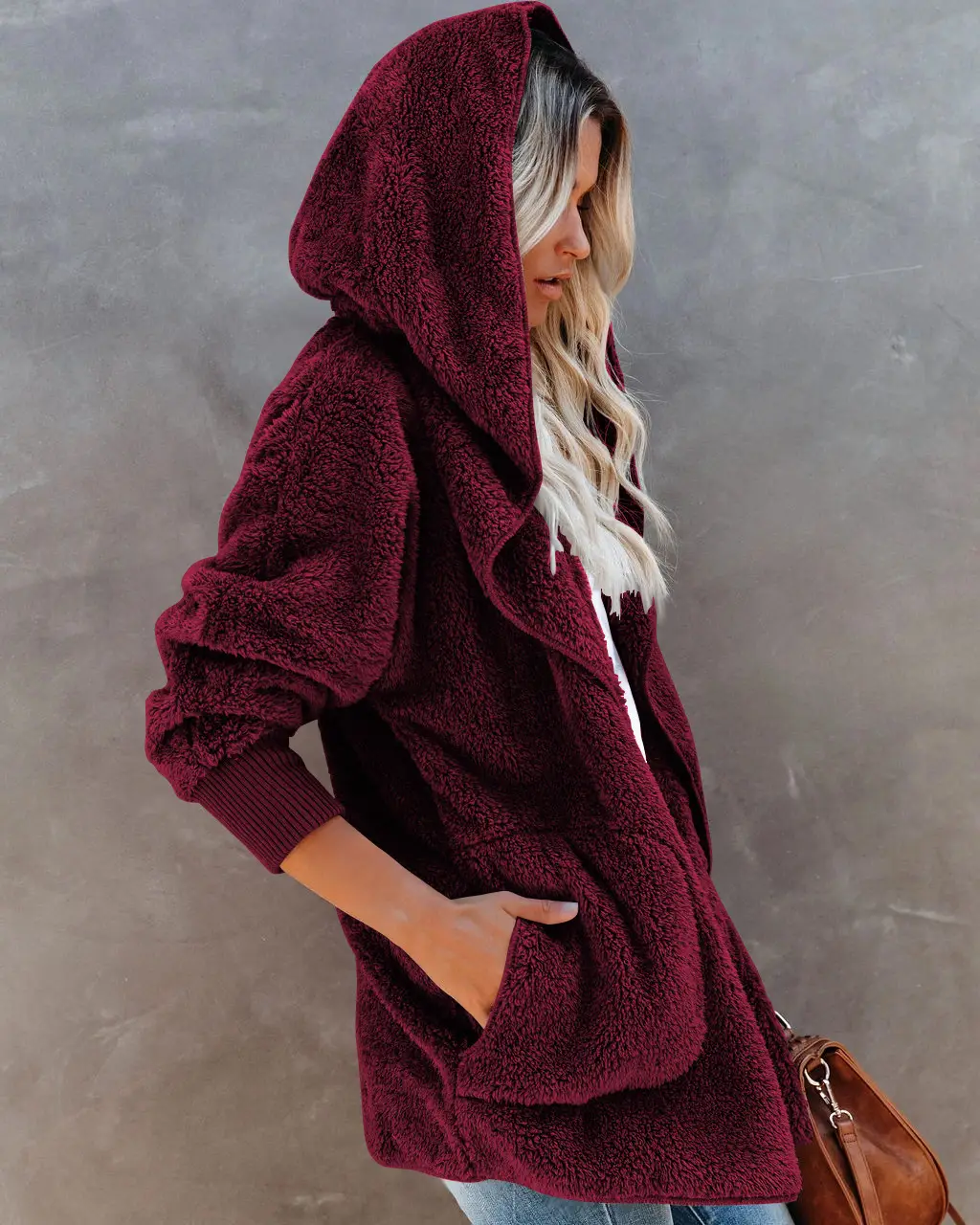 2022 Women's Long Sleeve Hooded Plush Cardigan Jacket — feature 9