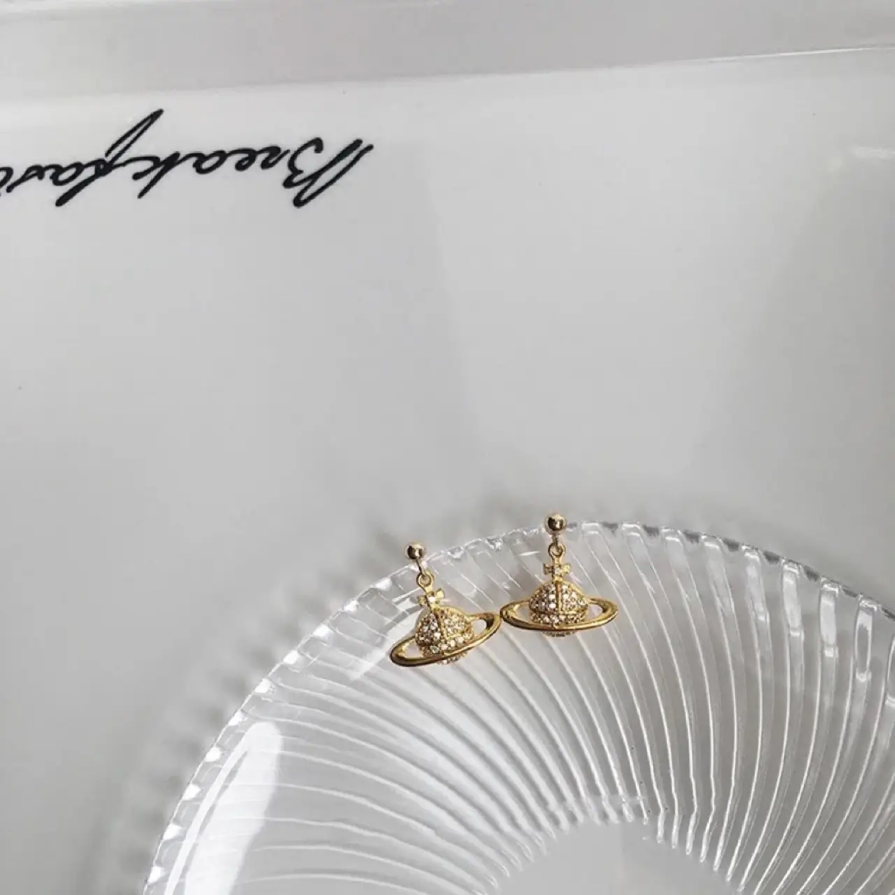 Saturn Controlled Micro Diamond White Zircon Earrings for Women - Image 4