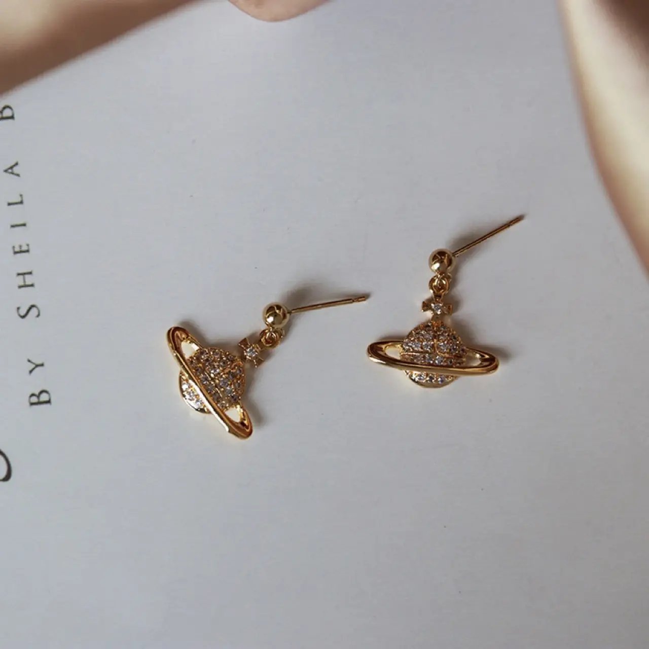 Saturn Controlled Micro Diamond White Zircon Earrings for Women — feature 7