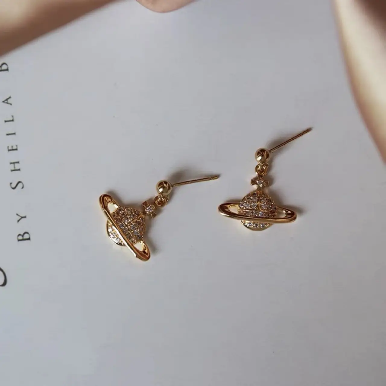 Saturn Controlled Micro Diamond White Zircon Earrings for Women — feature 8