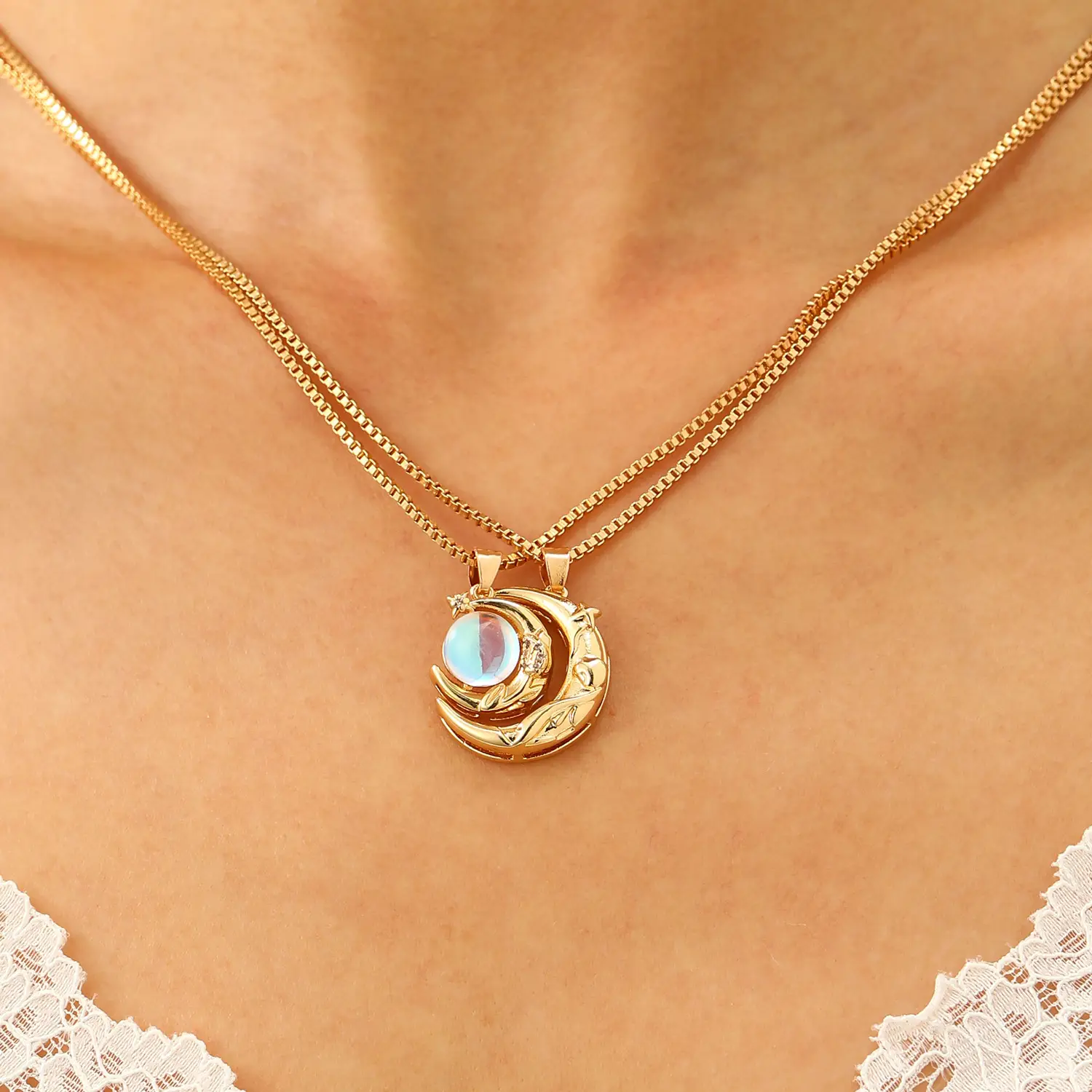 Magnetic Sun Moon Pendant Set for Women - Image 12