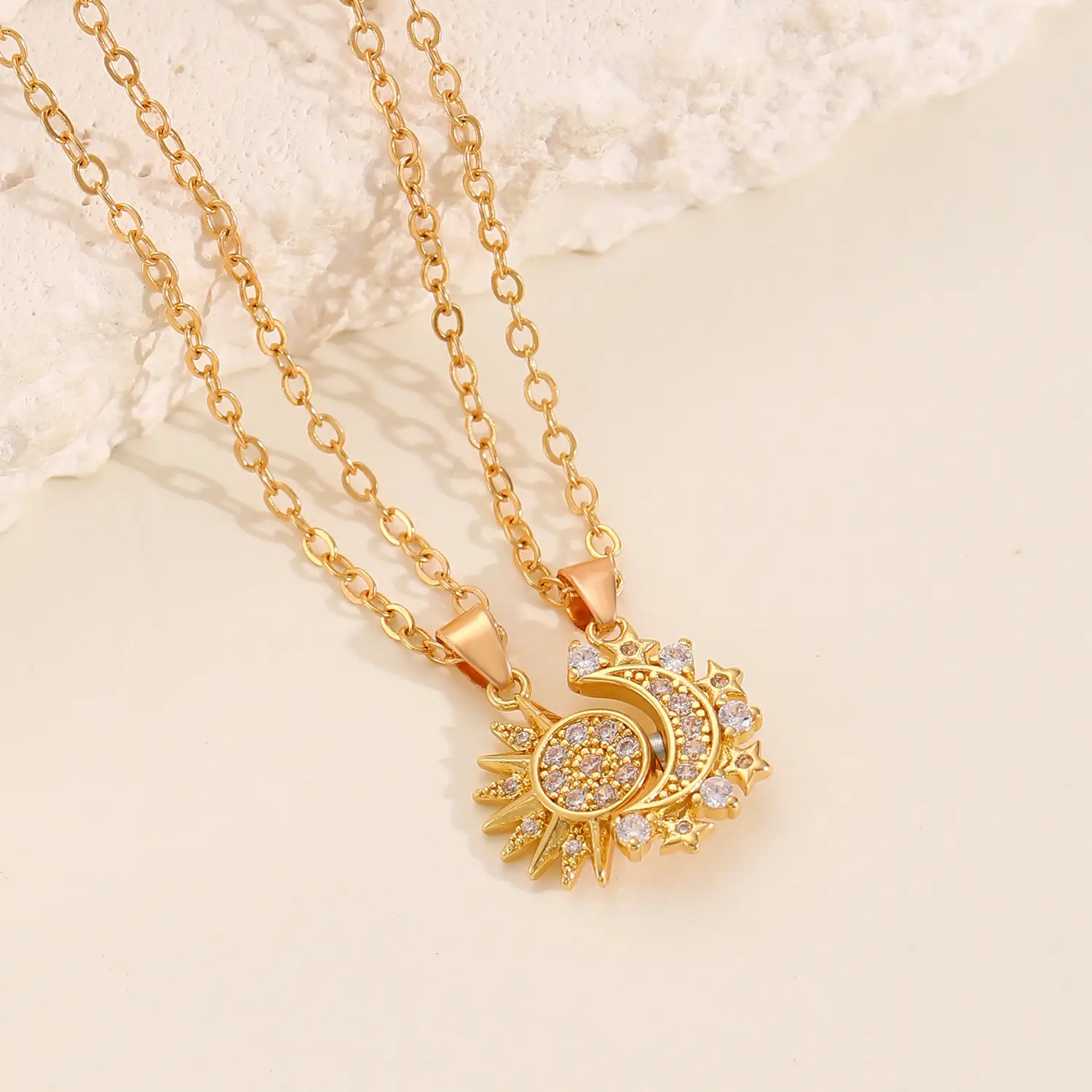 Magnetic Sun Moon Pendant Set for Women - Image 3