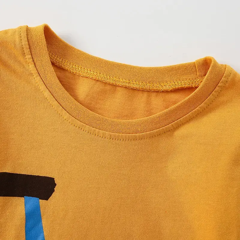Children's Cotton T-Shirt Blue Tractor Design Long Sleeve Boys - Image 3