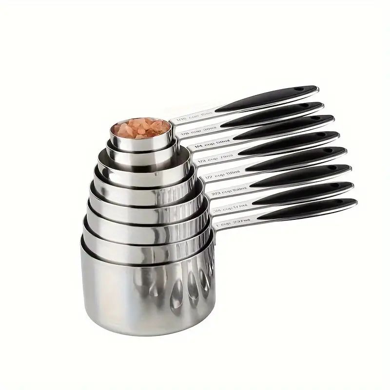 8-Piece Stainless Steel Measuring Set with Silicone Handles