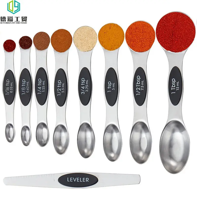 8-Piece Stainless Steel Measuring Set with Silicone Handles