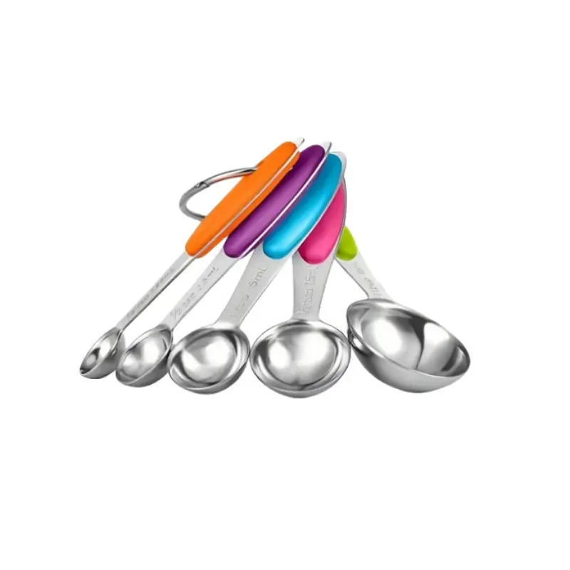 8-Piece Stainless Steel Measuring Set with Silicone Handles