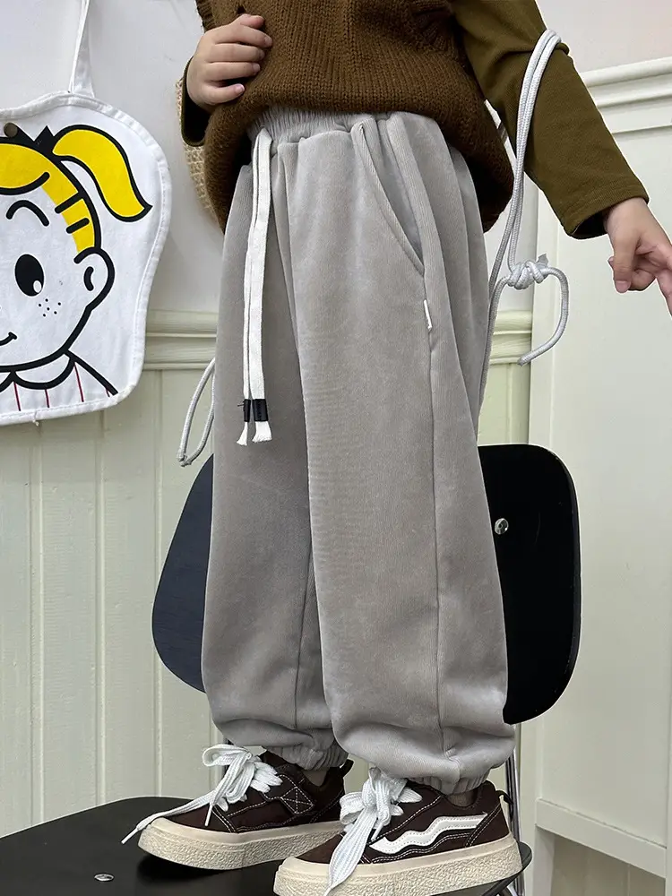 Children's Fleece Sweatpants Large Brown