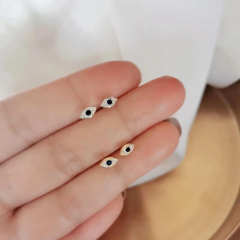 Korean Dongdaemun Devil's Eyes Earrings 925 Sterling Silver - Image 3