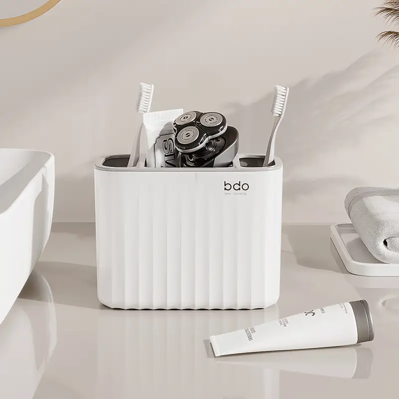 Wall-Mounted Toothpaste & Toothbrush Holder Set