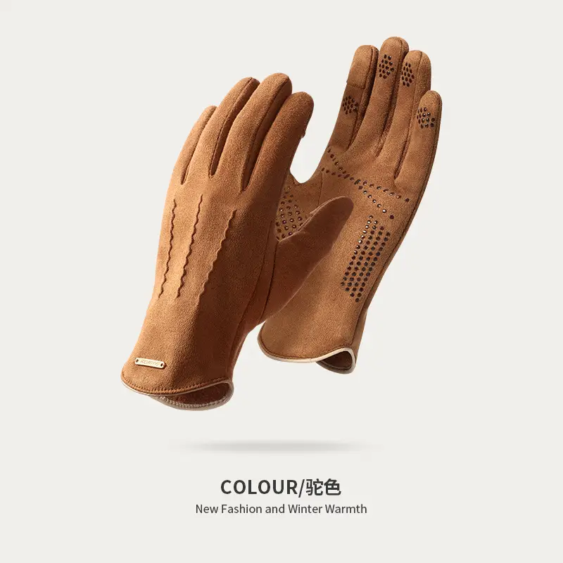Winter Warm Finger Gloves Suede Leather Warm Touchscreen - Image 4