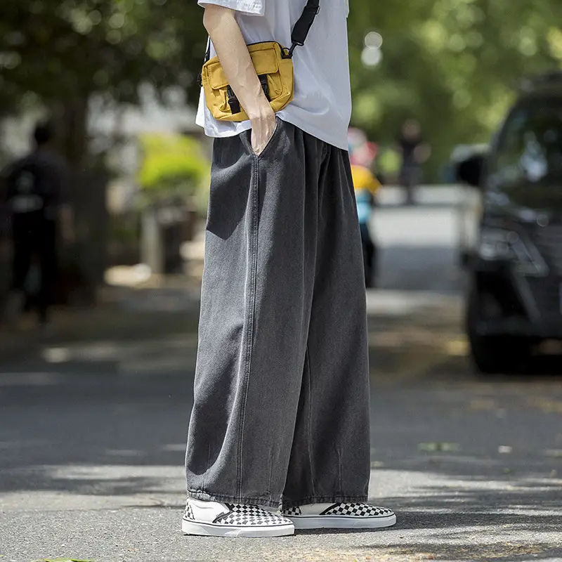 Wide Leg Korean Style Jeans for Men Large