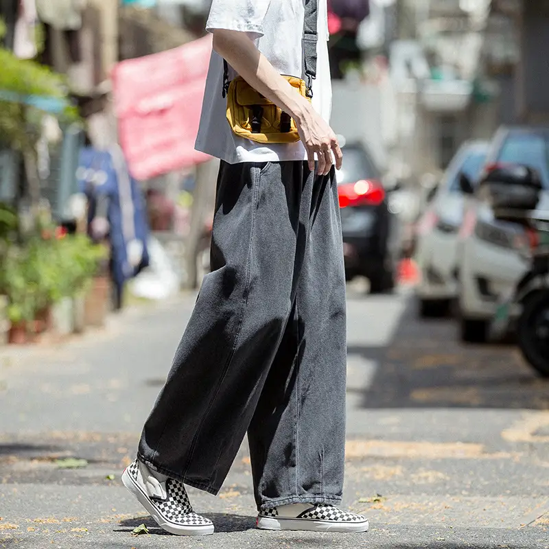 Wide Leg Korean Style Jeans for Men Large
